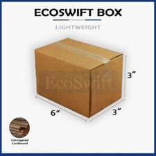 1-Box 6x3x3 EcoSwift Cardboard Packing Moving Shipping Box Corrugated Carton