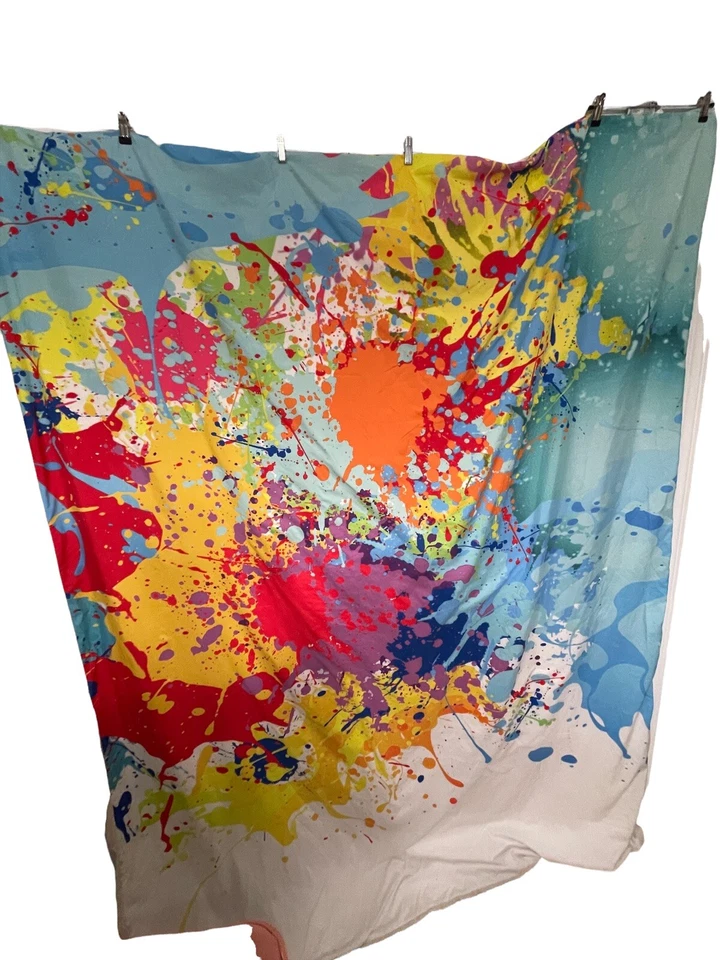 Funda nórdica edredón gráfico brillante abstracto doble 68x88 pulgadas rosa lima amarillo rojo Foto 2 de 4