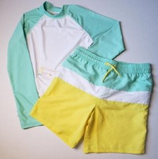 TOMMY BAHAMA Big Boy's 12 Long Sleeve Rashguard  Swim Trunks Set NWT