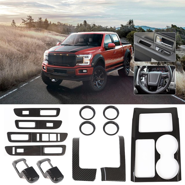 13pcs Carbon Fiber Full Set for F150 0914 Interior Accessories Trim Cover Panel eBay