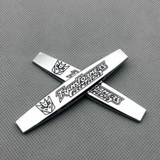New Metal Transformers Decepticon Emblem Chrome Fender Rear Lid Badge Logo