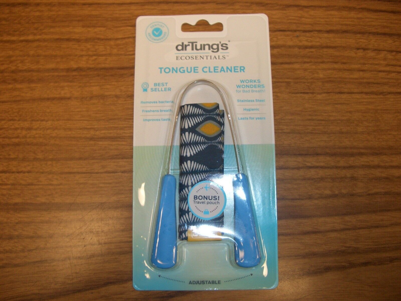 Dr. Tung's Stainless Steel Tongue Cleaner  Includes Travel Pouch Random Color