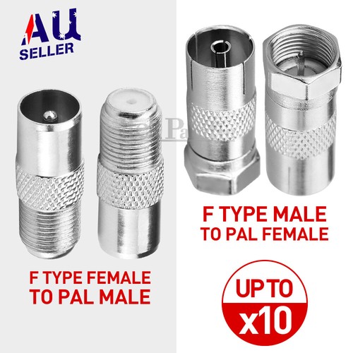 FType Male to PAL Female Socket TV Antenna Cable Connector RG6 Adaptor