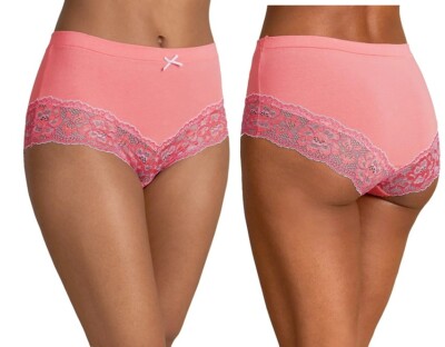 Nuevo Ex M/&S Mezcla de Algodón de Alta Pierna Bragas jaspeado /& Lace de Superdry en gris jaspeado Talla 24-26