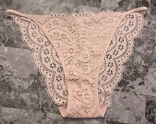 NWOT JESSICA SIMPSON XL MAUVE PINK EYELET LACE STRING BIKINI CHEEKY PANTIES