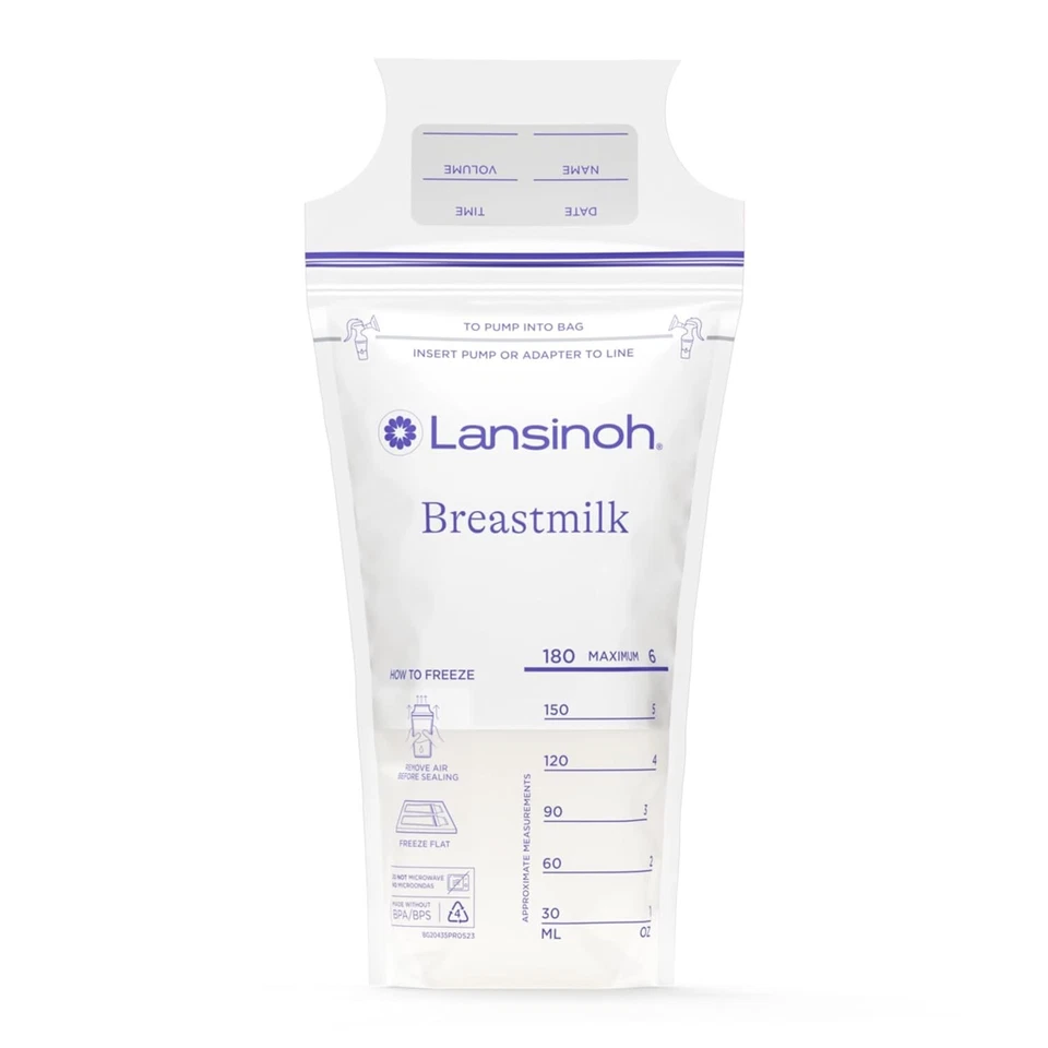 Bolsas de almacenamiento de leche materna Lansinoh 50ct - Bolsas congelador sin BPA a prueba de fugas Foto 2 de 4