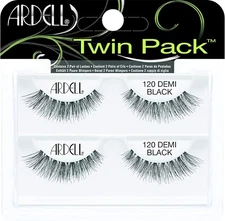 ARDELL TWIN PACK FALSE EYELASHES FAUX LASHES 2 PAIR PER PACK 120 DEMI BLACK -NEW