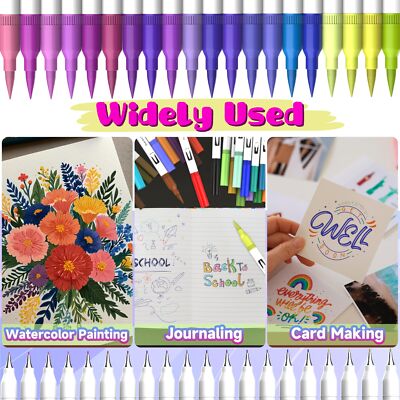 Marcadores de pincel doble, 120 colores, marcadores artísticos de punta fina