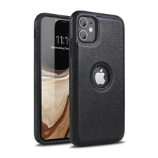 iPhone 11 Black Leather Attention Grabbing Luxury Cell Phone Case