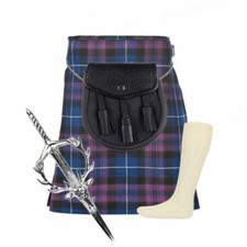 Men's Pride Of Scotland 5 Yard Highland Tartan Kilt 5 Pcs Set With Accessories