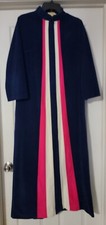 Vintage JC Penney Robes Women's Zipper Front Polyester Size 14 Blue Pink White