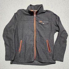 Mountain Khakis Sweater Jacket Men XL Charcoal Grey Fleece Jackson Hole Full Zip