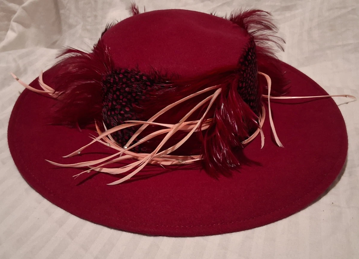 Vintage August Red Church DERBY Hat WOOL Fancy! Church Red Vintage Hats for Women for sale | eBay main image 2