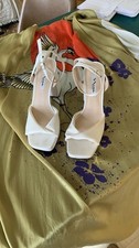 White Strappy Sandals With Block Heel