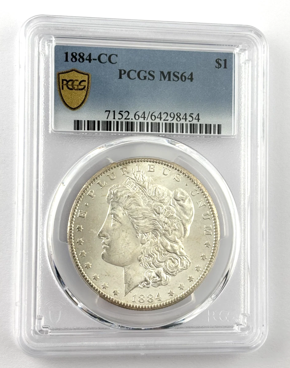 1884-CC モルガンダラー CAC MS64 GSA Treasure Carson City Grade MS 64 1884 Year Morgan US Dollars (1878-1921