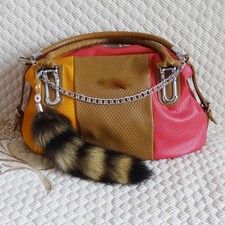 Soft Faux Fur Raccoon Tail Keychain - Fluffy Bag Charm for Fashion  Costume Use