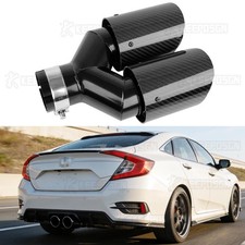 2.5" inlet 4" outlet Dual Exhaust Pipe Carbon For Mercedes-Benz SL500 SL550 SL63