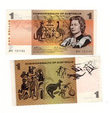 Australien AUSTRALIA Schein 1 Dollar ND 1966-1972 P37 COMMONWEALTH QEII XF+