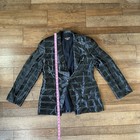 Giogio Armani Wmns 46 Black Satin Stripe Blazer Italy Made Textured Jacket 31118