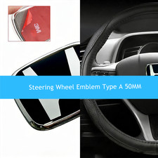 Black Steering Wheel Emblem Fit For Civic Accord Racing Badge Adhesive Type B
