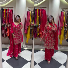 Indian Bollywood Anarkali Bridal Heavy Salwar Designer Eid Dress Ethnic Ramadan