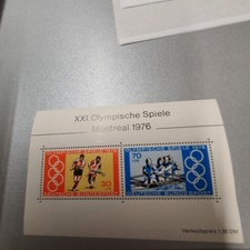 2 x stamps 30 and 70 pfennig with surcharges Olympics Montreal 1976 unstamped