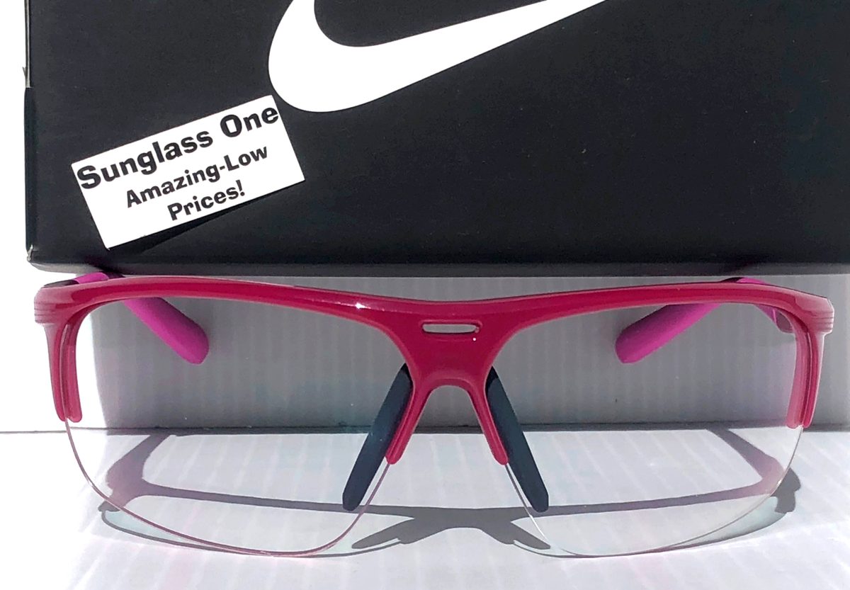 NEW Nike RUN X2 Magenta Frame Clear 2.0 TRIVEX Lens Sunglass SD