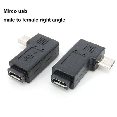 Micro USB male to female Data Sync Adapter power converter Plug right angel