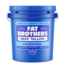 Fat Brothers Grass-Fed Beef Tallow 7.2lb Pail USA Made Cooking & Skincare