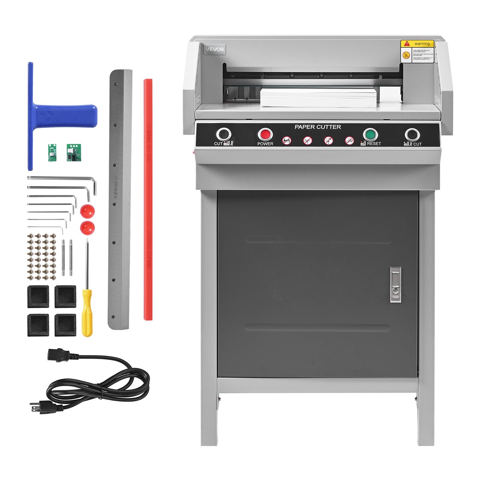 Electric Paper Cutter, Heavy Duty Metal Paper Cutter Machine, 17.72 inch Cutting