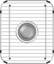 Stainless Steel Sink Protector Grid Rack Bottom Center Drain 11.5x13.8 Inch