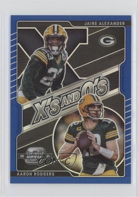 2021 Panini Contenders Optic Blue Prizm 15/99 Aaron Rodgers Jaire Alexander 4f5