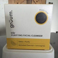 NEW Grüum Klår Purifying Facial Cleanser Bar Soap Plastic Free 45g Boxed