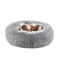 30 inches Donut Dog Bed for Medium 30.0"L x 30.0"W x 8.0"Th Dark Grey