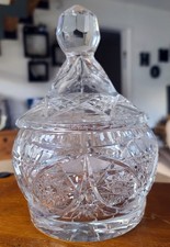 Bonbonnière - cristal taillé - Drageoir - Bohème - Bouchon - Décoration -