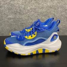 Under Armour Curry 3Z 24 Basketball Shoes Youth Size 5Y Blue Yellow Sneakers