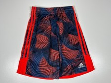 Adidas Basketball Shorts Boys Medium 10-12 Navy Orange Athletic Lightweight