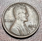 1914-D Lincoln Wheat Cent Key Date w/ die crack Fine/VF Full Wheat Lines
