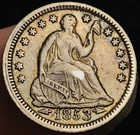 1853 Seated Liberty Half Dime 5C Arrows Choice 90% Silver US Coin CC30589
