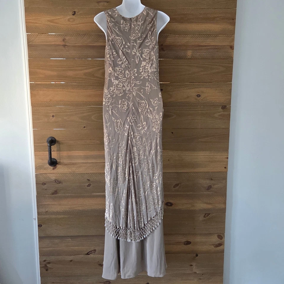 Alex Evenings Mantón con Cuentas Conjunto de 2 Piezas Maxi Vestido Cuello en V Formal Vestido de Noche Talla 14 Foto 3 de 4