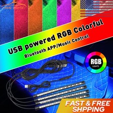 US RGB USB Phone APP LED Control Neon Interior atmosphere Strip Light Colorful
