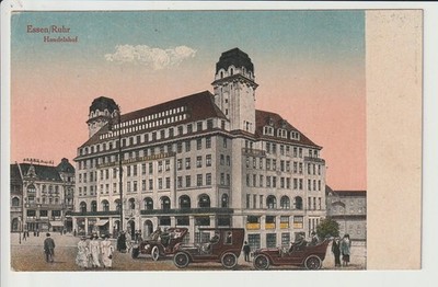 Postcard Essen Ruhr, trading yard very old!!