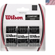 Durable Tennis Over Grip in Black - 3-Pack with Tread Pattern for Extra Traction