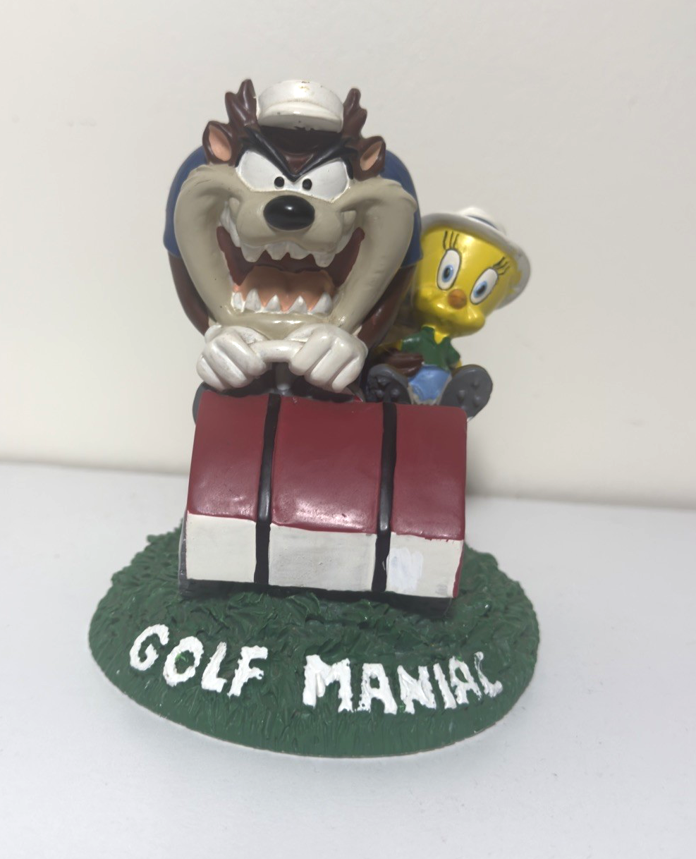 Looney Tunes Taz Tweety Vintage 1996 Golf Maniac Figurine Statue Warner Bros