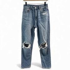 American Eagle Distressed Medium Wash Mom Jean- Size 4