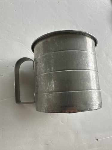 Vintage Alluminio US Standard 8 Oz Una Tazza Misura 1 Tazza Country Primitive - Foto 2 di 6