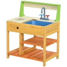 Wooden Kitchen Playset for Kids Toddler Chef Pretend Play Kitchen Preschool Toy