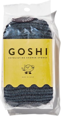 GOSHI Exfoliating Shower Sponge - Rip-Resistant, Rapid-Drying Grey 