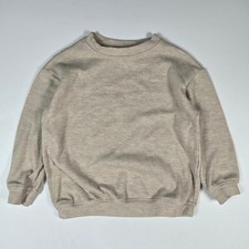 Zara Sweatshirt Kids 4-5 Tan Crewneck Pullover Long Sleeve Heathered Minimalist
