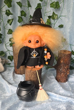 Vintage 5 inch 1968 DAM Troll "Ember" in Custom Handmade Witch Outfit
